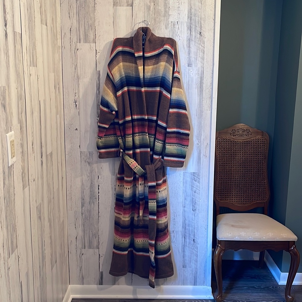 Lauren Ralph Lauren long wool multi-colored knit cardigan/coat size 1X